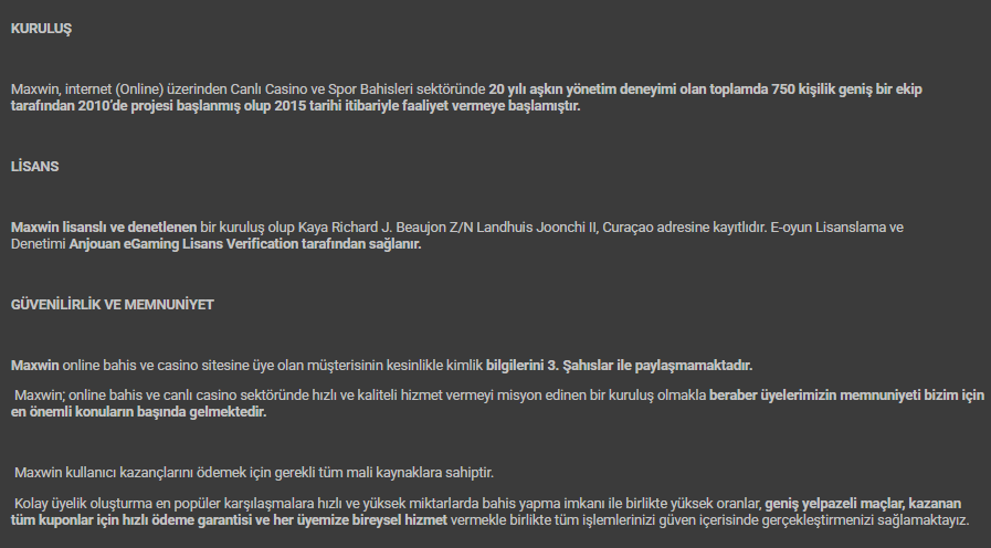 maxwin kuruluş ve amacı