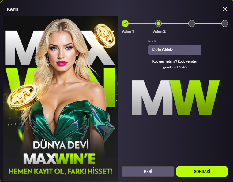 maxwin sms doğrulama